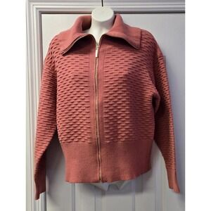 Marc New York Andrew Marc Salmon Color Full Zip Cardigan Sweater Size L